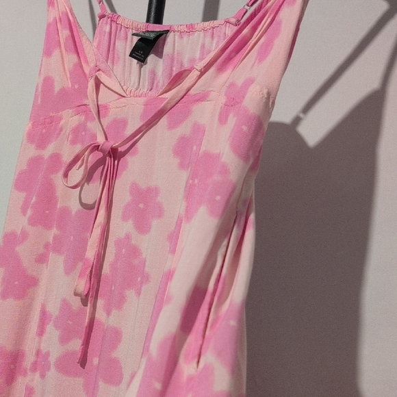 Wild Fable Pink Floral Y2K Babydoll Mini Dress with Pockets XS - Picture 2 of 8